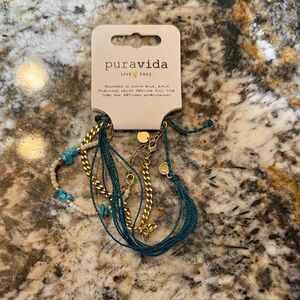 Pura Vida Gold and Turquoise Bracelet Collection